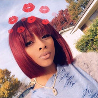 Thumbnail for Straight Bob  With Bang Brazilian Remy Human Hair