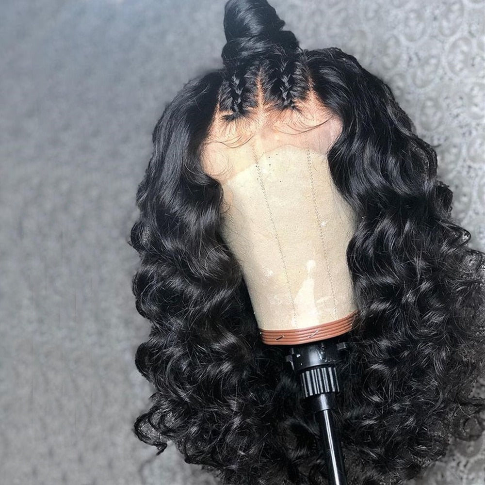Indian Loose Deep Wave 4*4 Lace Closure Human Hair Wig