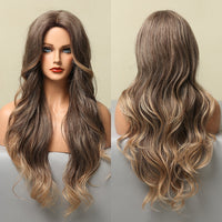 Thumbnail for Ombre Brown Wigs With Full Bangs