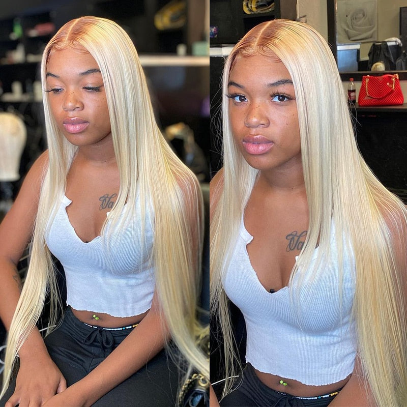 Blonde Brazilian Remy Hair Pre Plucked Wave 4/613Wig