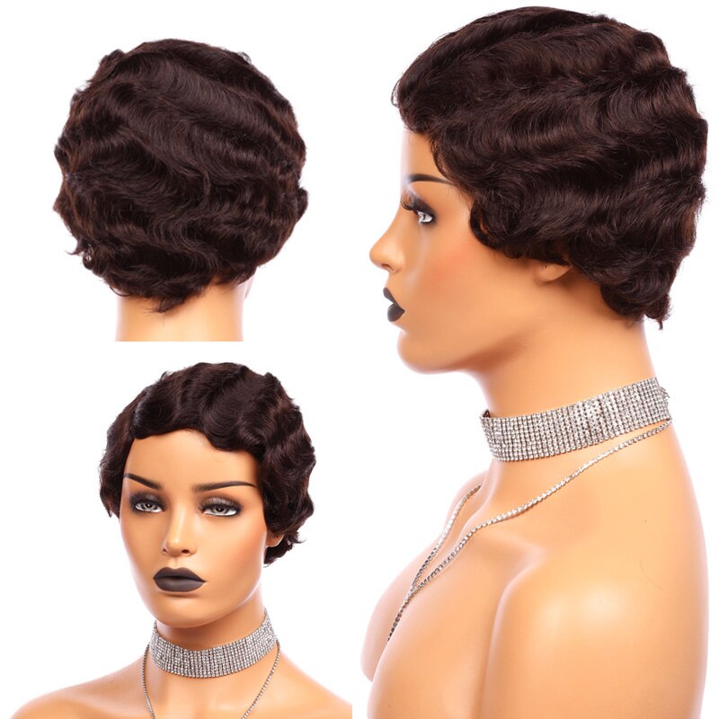 Pixie Cut Human Hair Short Bob Wig