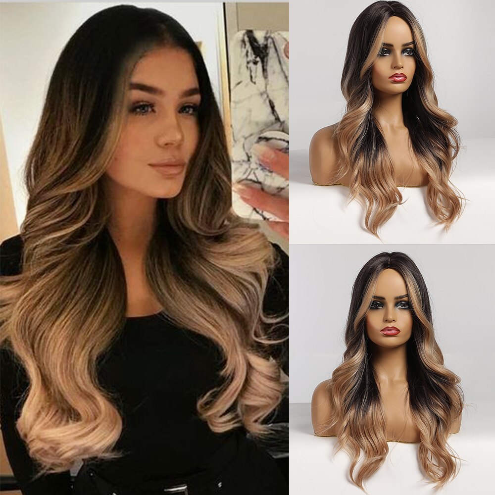 Ombre Light Ash Brown Blonde Wavy