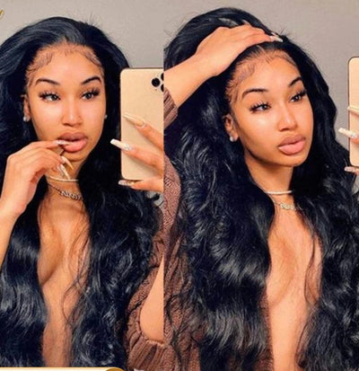 Transparent Body Wave Lace Front Wig Malaysian Hair