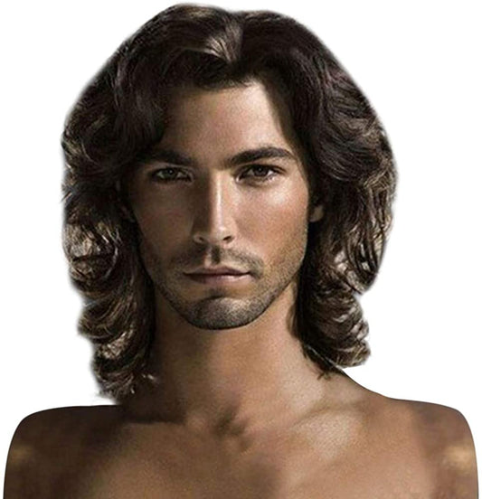 Men Short Curly Hair Male Wig