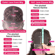 Short Bob Wig Transparent Lace  Body Wave Wig