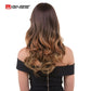 Long Wavy Natural Hair Temperature 3 Tone Ombre Brown Glueless