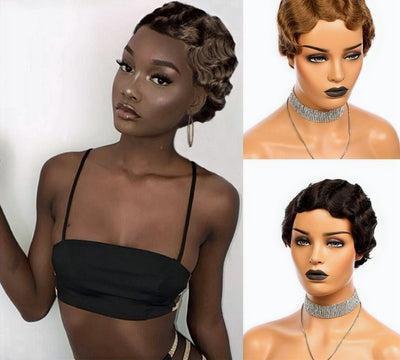 Pixie Cut Human Hair Short Bob Wig
