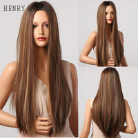 Thumbnail for Ombre Brown Blonde Wig Long Wavy Middle Part