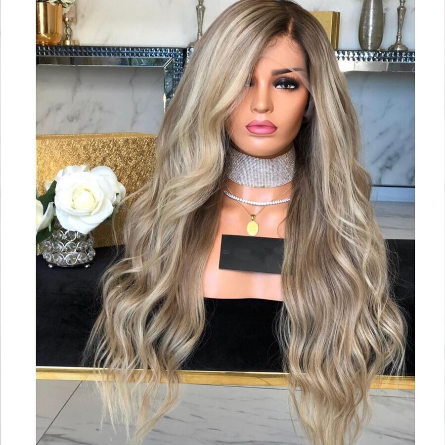 Ombre Transparent Lace Peruvian Highlight Wavy Blonde