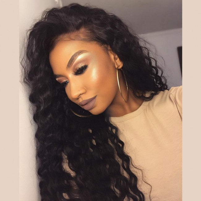 24 inches deep curly wig-lace front
