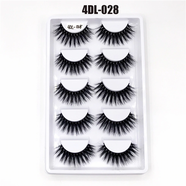 5Pairs/Set Faux Mink Hair False Eyelashes Wispy Criss