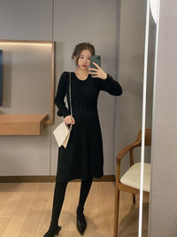 Thumbnail for Vintage Elegant Office Sweater Dress Female