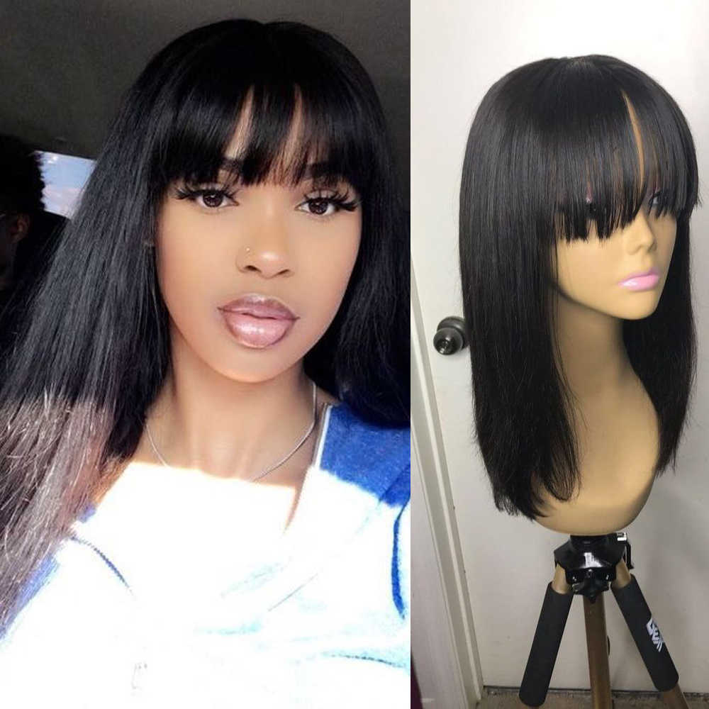 Straight Bob  With Bang Brazilian Remy Human Hair