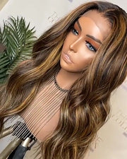 180 Density Glueless Full Lace Wigs Honey Blonde
