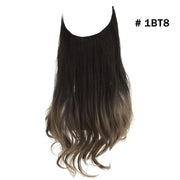 12"14" 16" 18"  Hair Extensions No Clip in Ombre Blonde Black Pink Synthetic
