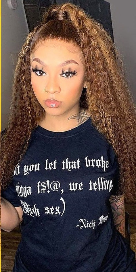 Preplucked Brazilian Curly Wig Colored Frontal 30 Inch Ombre