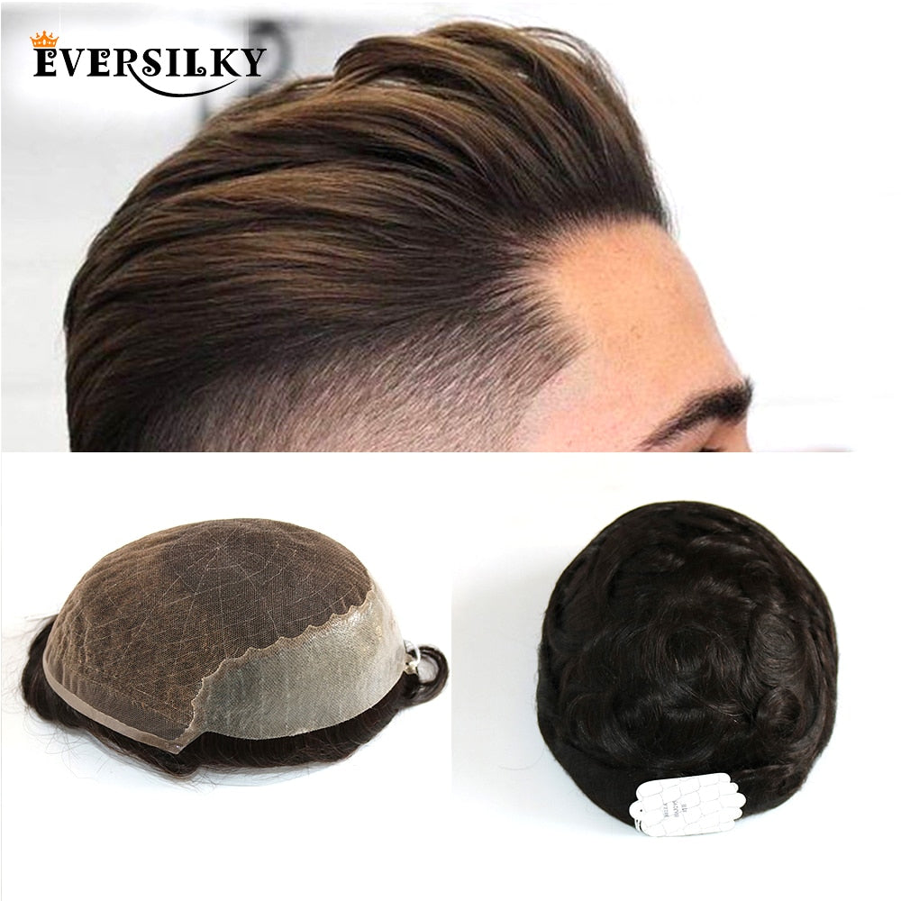Thin PU Replacement System for Men Toupees