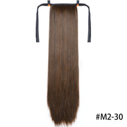 Heat-Resistant Straight Hair With Ponytail