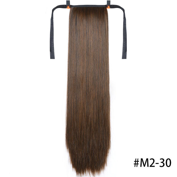Heat-Resistant Straight Hair With Ponytail