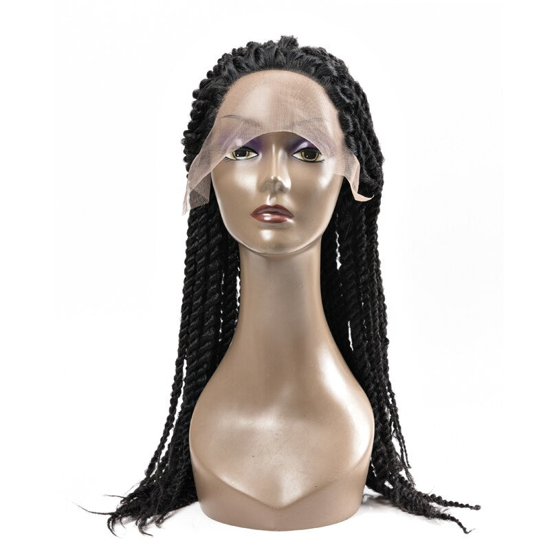 Lace Front Afro Twist Braided Wigs
