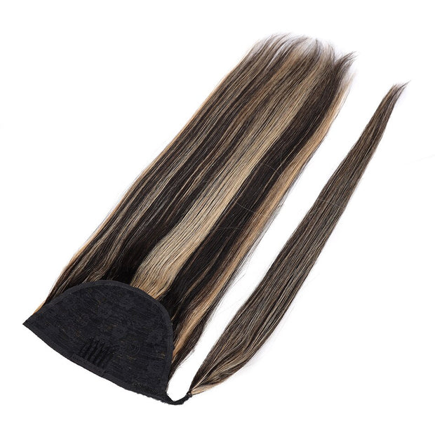 Ponytail Human Hair Machine Remy Straight