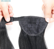 Ponytail Human Hair Machine Remy Straight