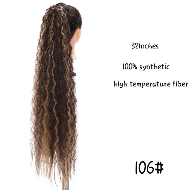 Heat-Resistant Straight Hair With Ponytail
