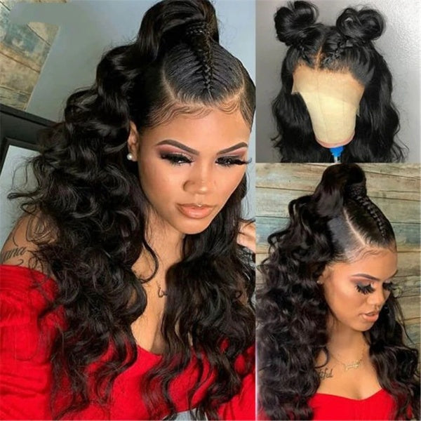 Loose Wave Transparent Lace Front Wig Brazilian Human Hair