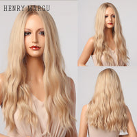 Thumbnail for Ombre Brown Blonde Wig Long Wavy Middle Part