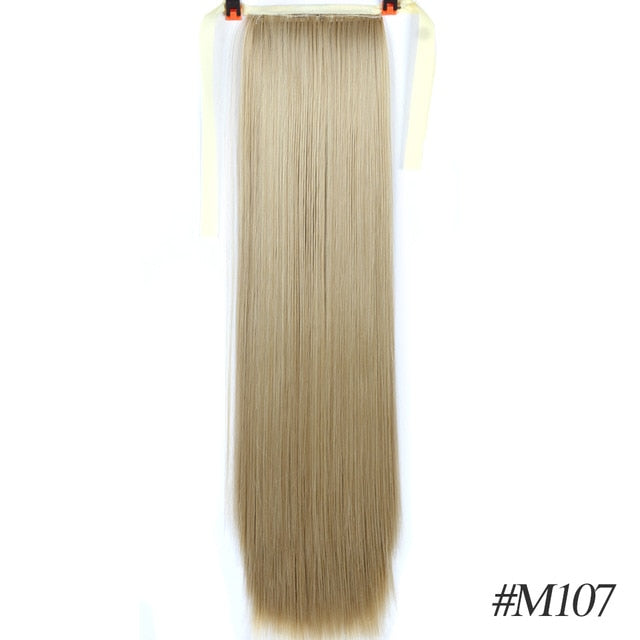 Heat-Resistant Straight Hair With Ponytail