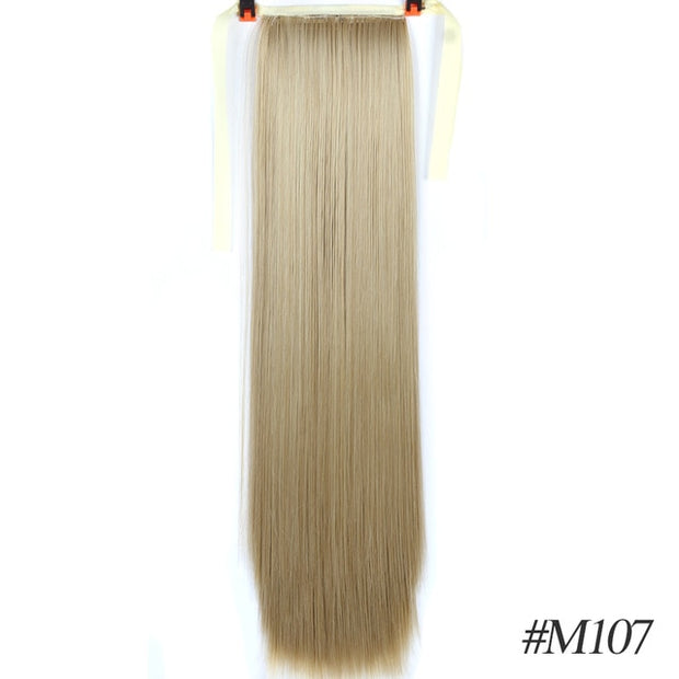 Heat-Resistant Straight Hair With Ponytail
