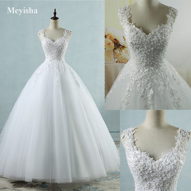 White Ivory Tulle Wedding Dresses