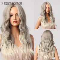 Thumbnail for Ombre Brown Blonde Wig Long Wavy Middle Part