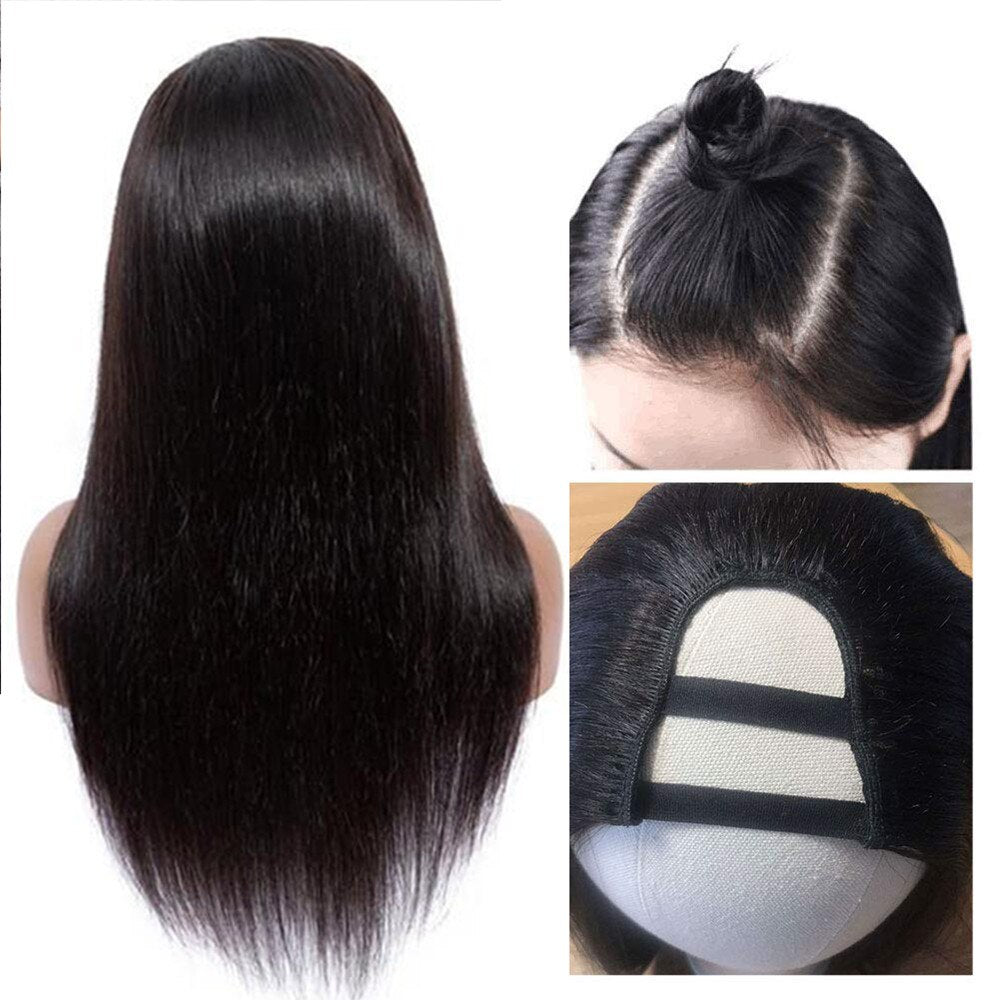 U Part Wig Straight Human Hair