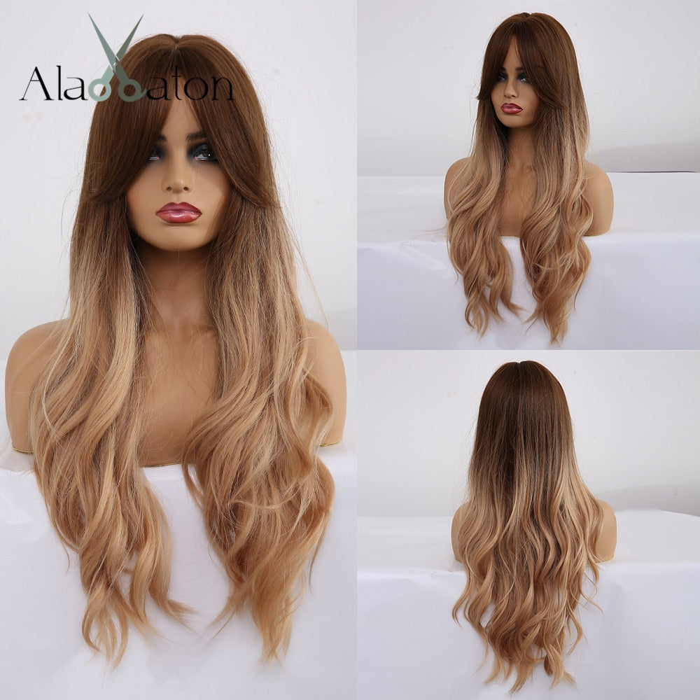 Ombre Light Ash Brown Blonde Wavy