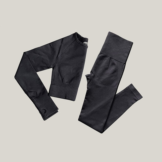 Yoga Set Seamless Gym Set Bras + Leggings + Shirts