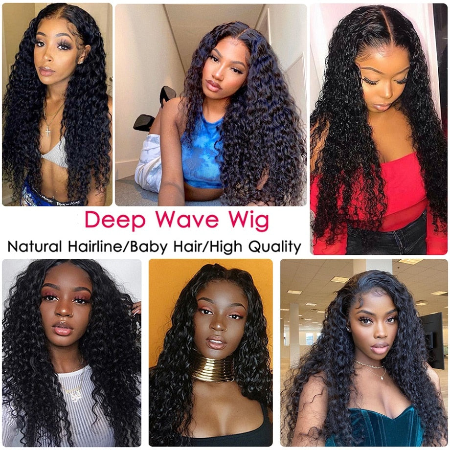 Water Wave Lace Front Wigs  Pre Plucked With Baby