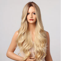 Thumbnail for Ombre Brown Blonde Wig Long Wavy Middle Part
