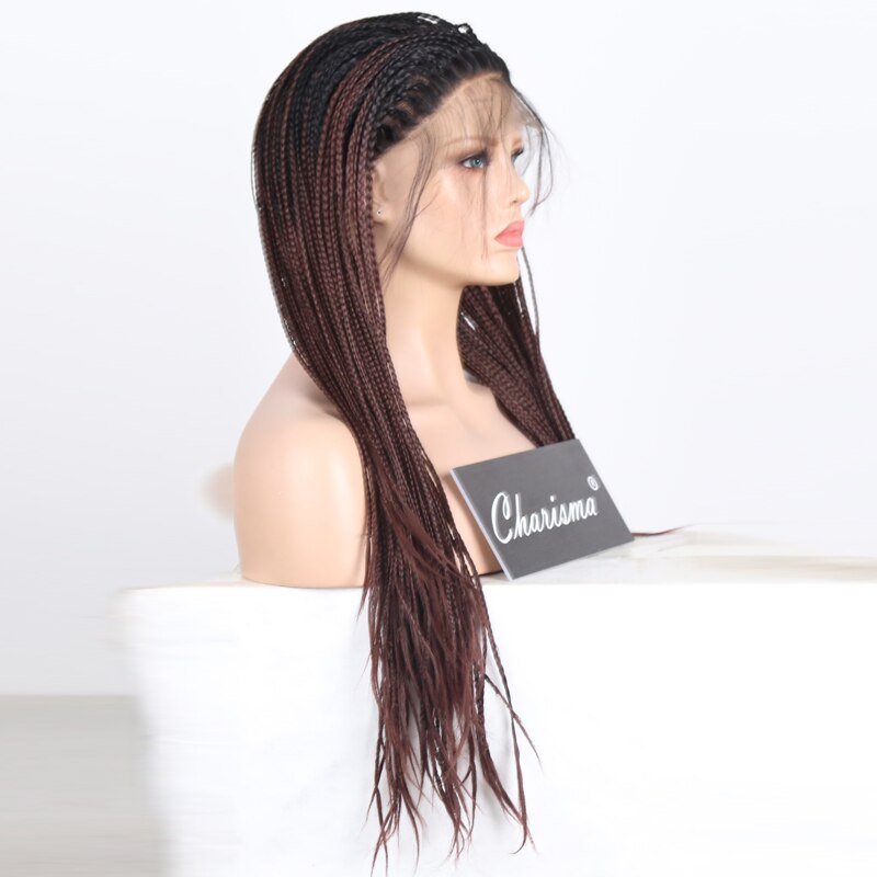 Ombre Dark Brown Wig -Free Part Braided Wig