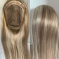 Highlight Blonde Color Crown Topper Mono Hair Piece With Clip