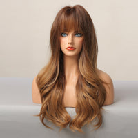 Thumbnail for Ombre Brown Wigs With Full Bangs