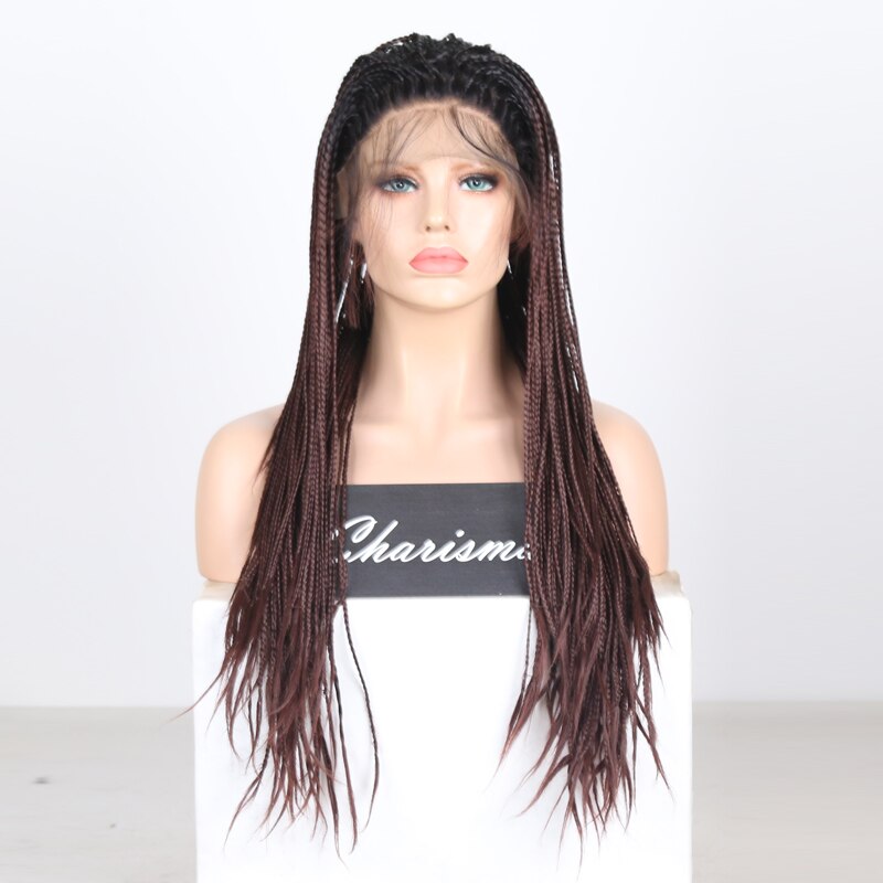 Ombre Dark Brown Wig -Free Part Braided Wig
