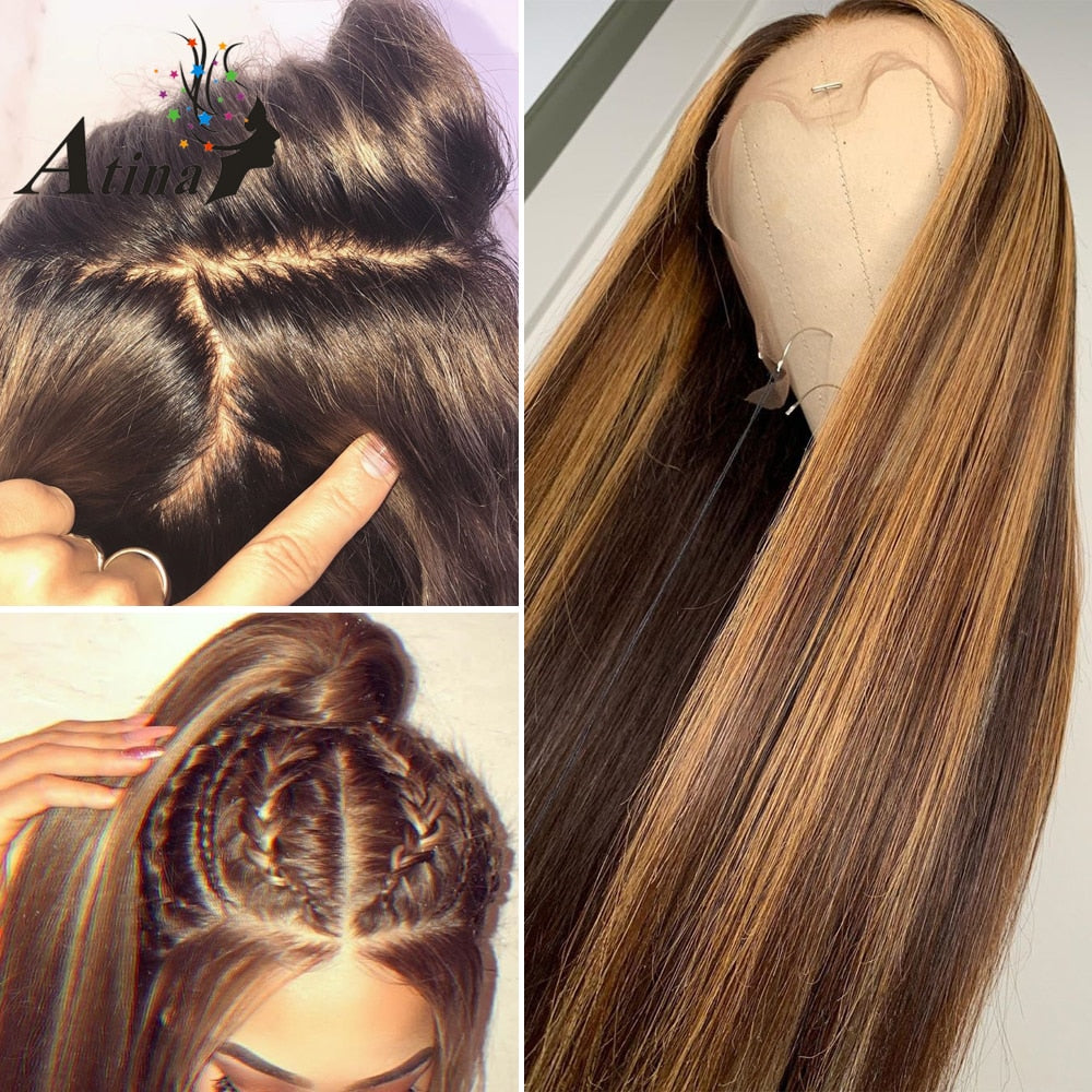 Highlited brown ombre wig