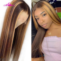 Thumbnail for #4/30 Highlight Colored Human Hair Wigs Pre Plucked Ombre