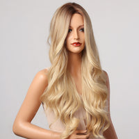 Thumbnail for Ombre Brown Blonde Wig Long Wavy Middle Part