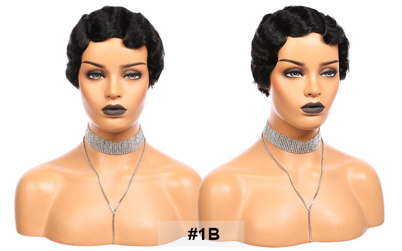 Pixie Cut Human Hair Short Bob Wig