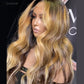 Pre Plucked Honey Blonde Brown Highlight Malaysian Remy 5*5 Silk Top Lace Wig