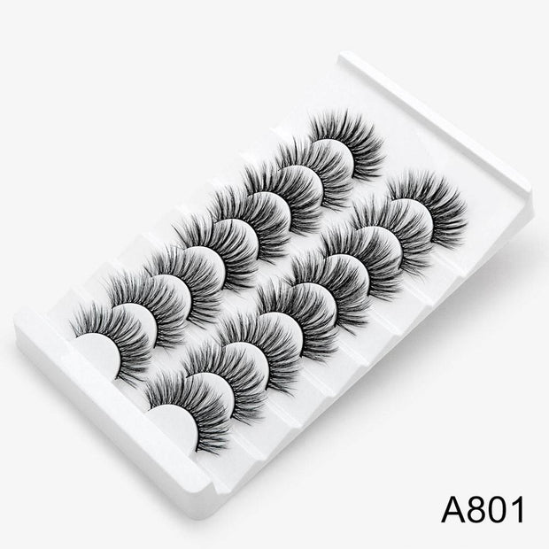 5/8 Pairs 3D Mink Lashes Natural False Eyelashes