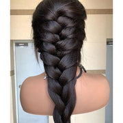 Glueless Yaki Straight  Lace Front Wigs- Natural Color