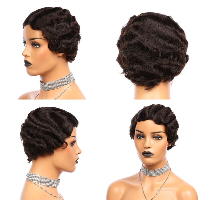 Pixie Cut Human Hair Short Bob Wig